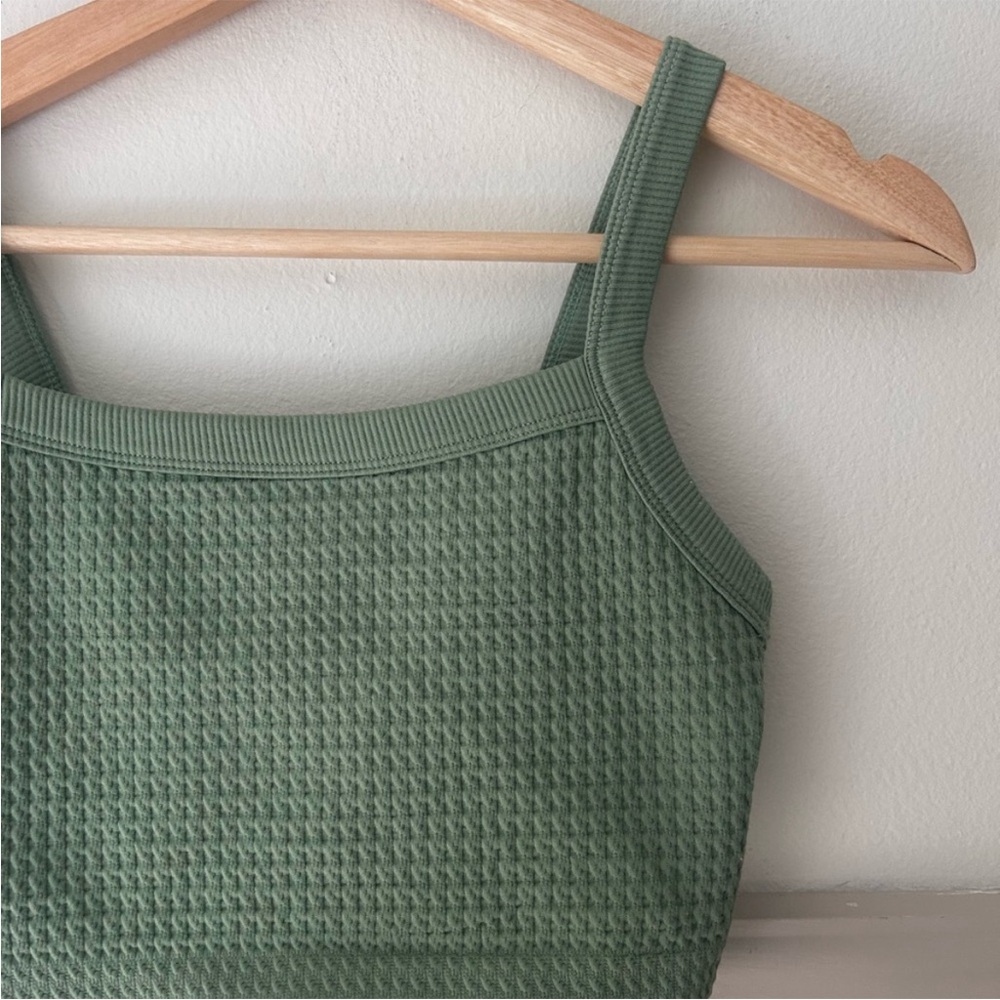 Altar'd State XS Sage Green Textured Crop Top - Picture 5 of 6